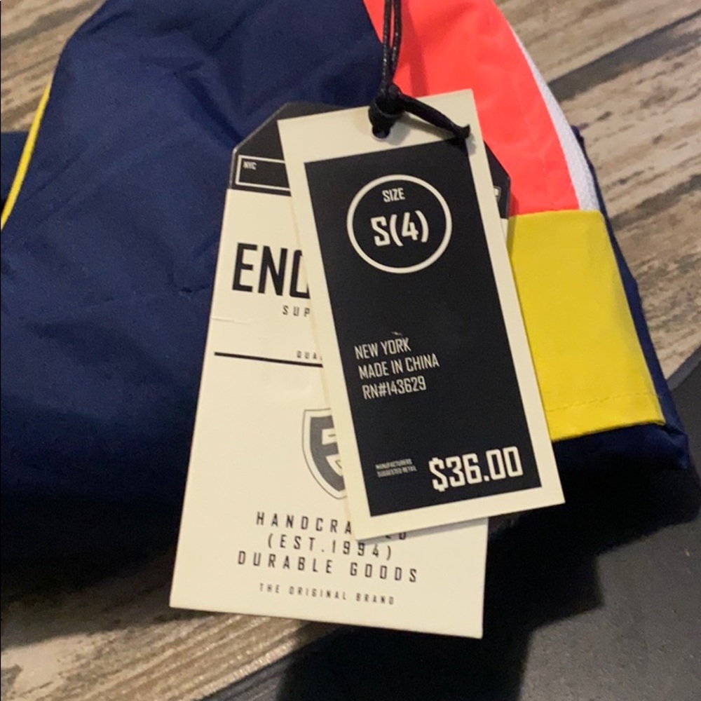 Navy Blue yellow white wind breaker brand new